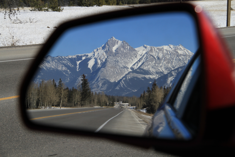 The rearview mirror view near Jasper