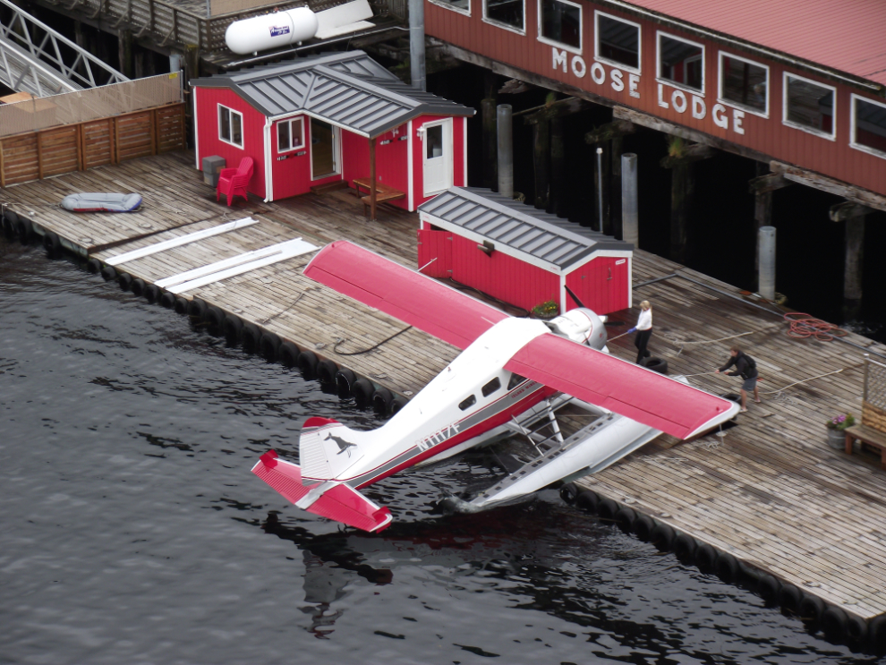 Launching a Beaver floatplane at Island Wings, Ketchikan, Alaska
