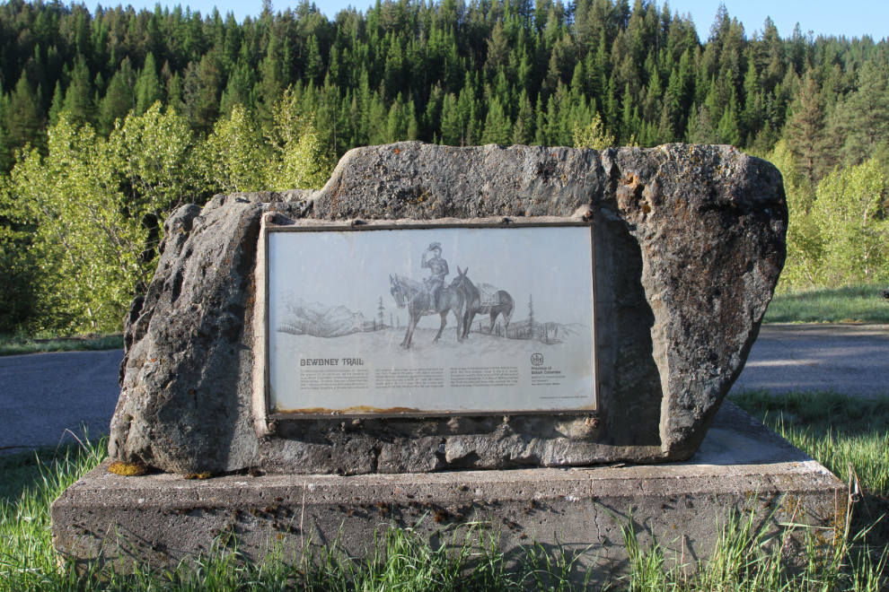 Interpretive panel about the Dewdney Trail, west of Greenwood, BC