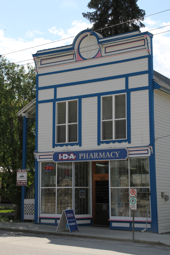 Drug store in a heritage building in New Denver, BC