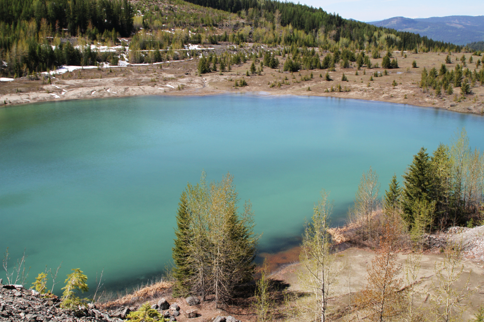 Tailings pond lake on the Phoenix Road, BC