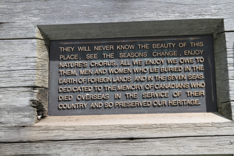 Veterans memorial at Rocky Mountain House National Historic Site, Alberta