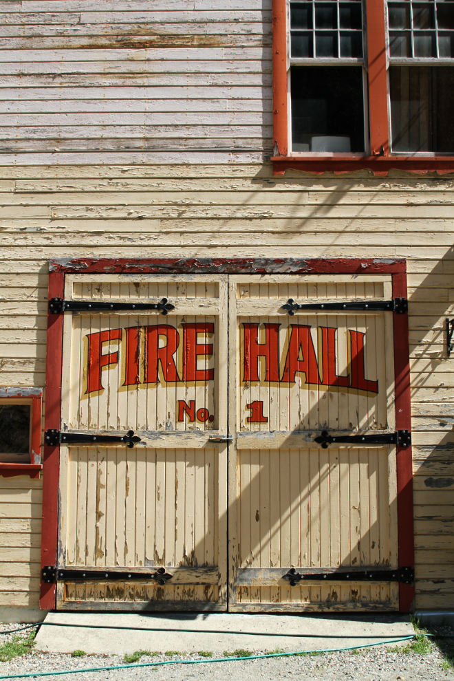 1900 Fire Hall doors in Sandon, BC