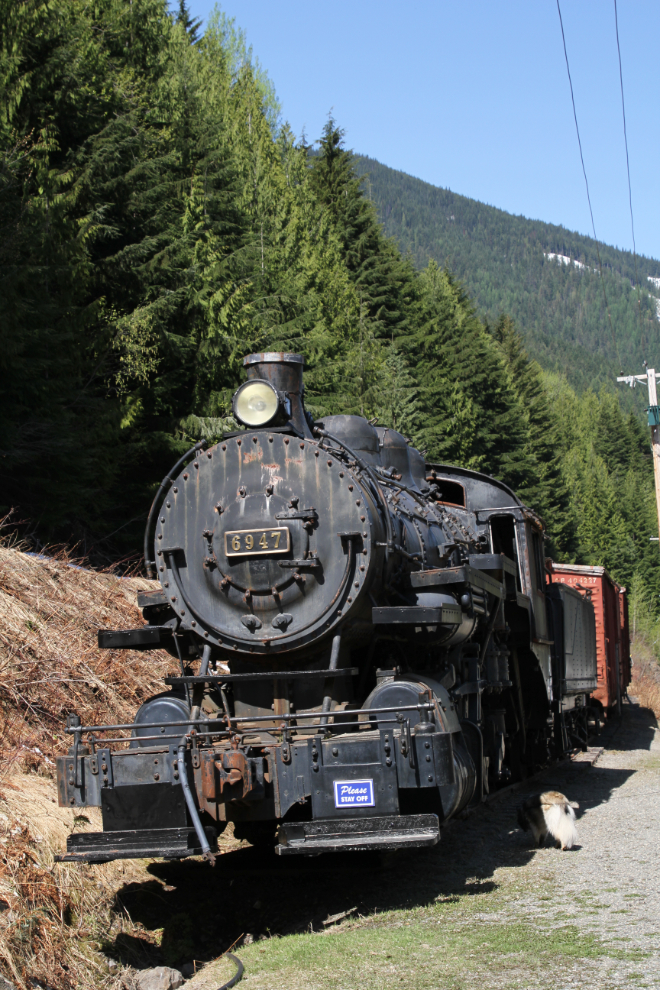 Canadian Pacific Railway's 0-8-0 locomotive #6947 at Sandon, BC