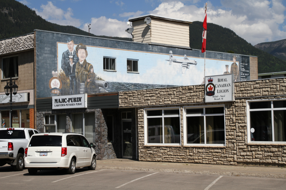 Mural on the Canadian Legion building in Sparwood, BC