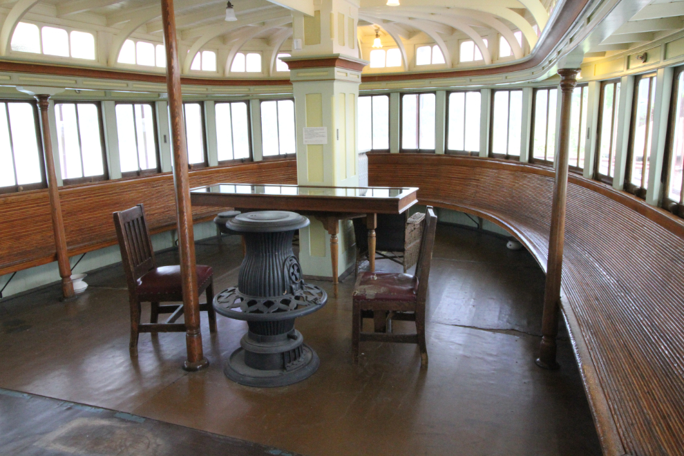 The Men's smoking room on the historic sternwheeler S.S. Moyie in Kaslo, BC
