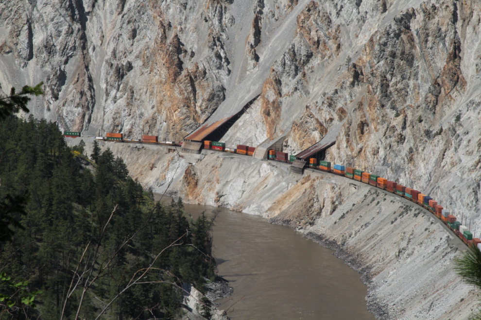 A train in the Thompson River Canyon, BC