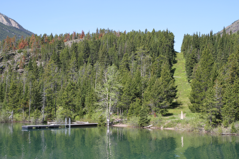 The Canada/USA border cut, Waterton Lakes National Park boat tour