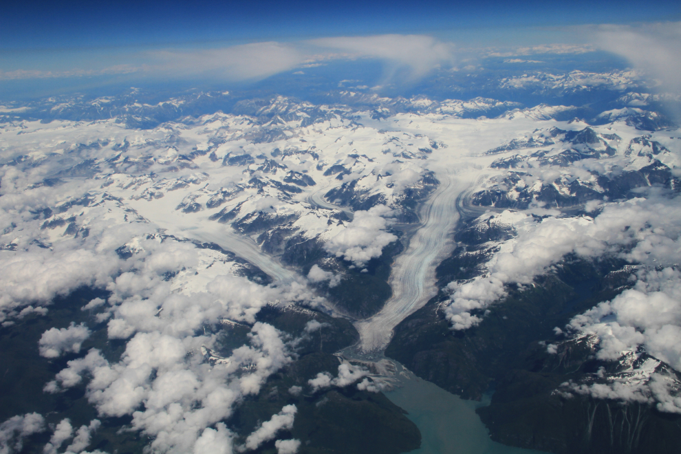 Aerial view of Alaska's Baird Glaciers