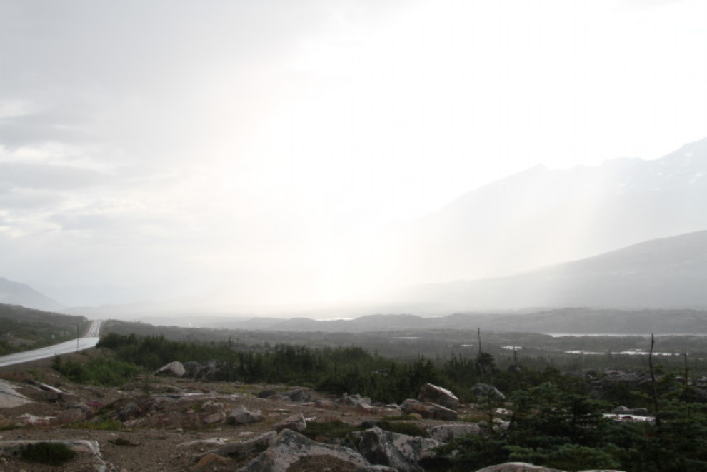 A rainstorm passing through the White Pass