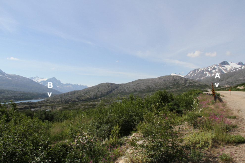 The ridge leading from the South Klondike Highway to the WP&YR railway