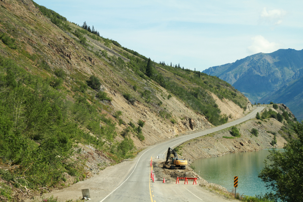 Repairs to a section of the South Klondike Highway that was washed out