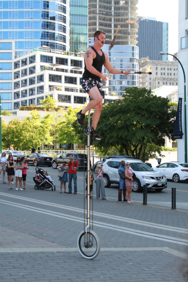 Street entertainer in Vancouver, BC