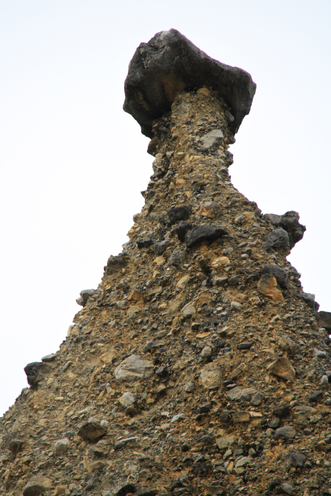 Hoodoo, or erosion pillar, along Muncho Lake