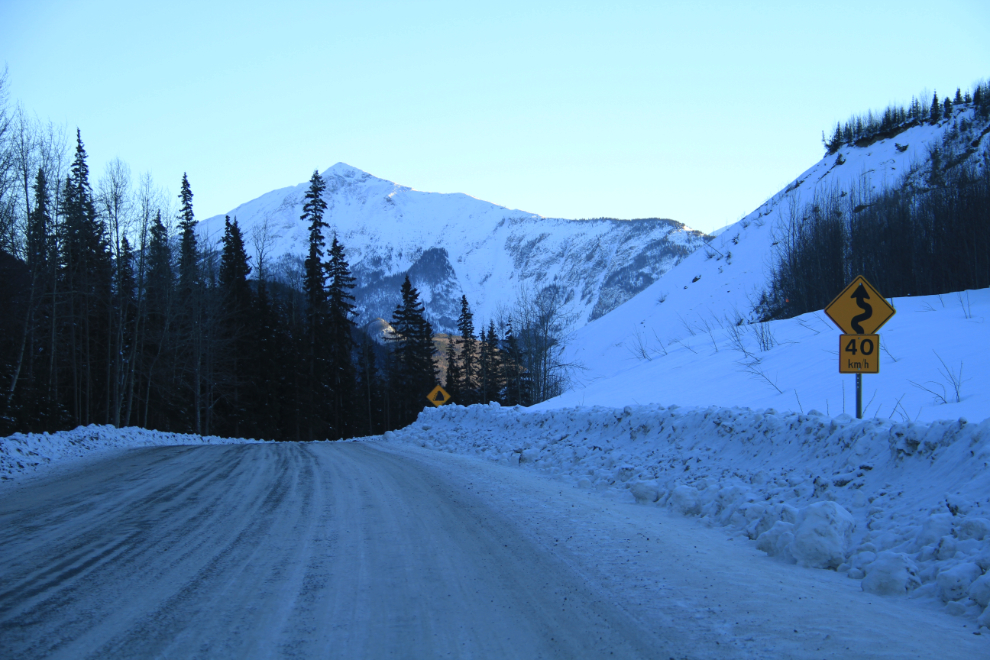 A 40 kmh curve on the Alaska Highway