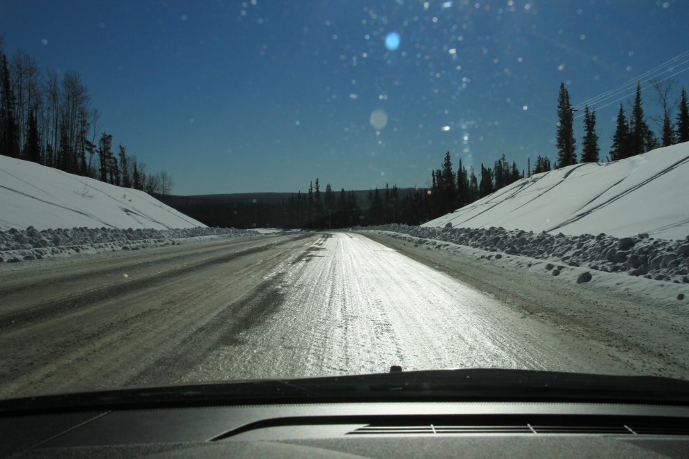 Glare ice on the Alaska Highway