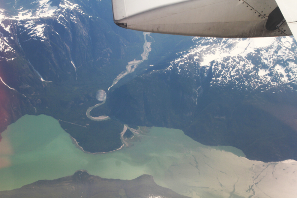 Aerial view of the Dean River and Dean Channel