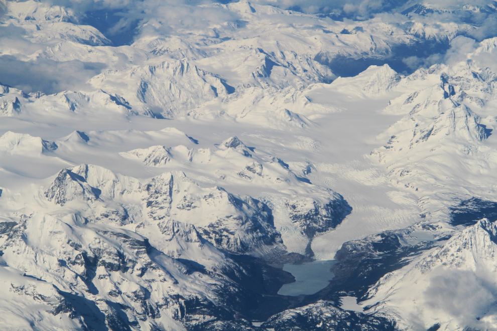 Aerial view of Cerberus Mountain and Jacobsen Glacier