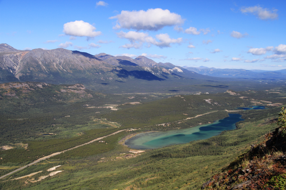 Spirit Lake and Emerald Lake from the Caribou Mountain trail, Yukon