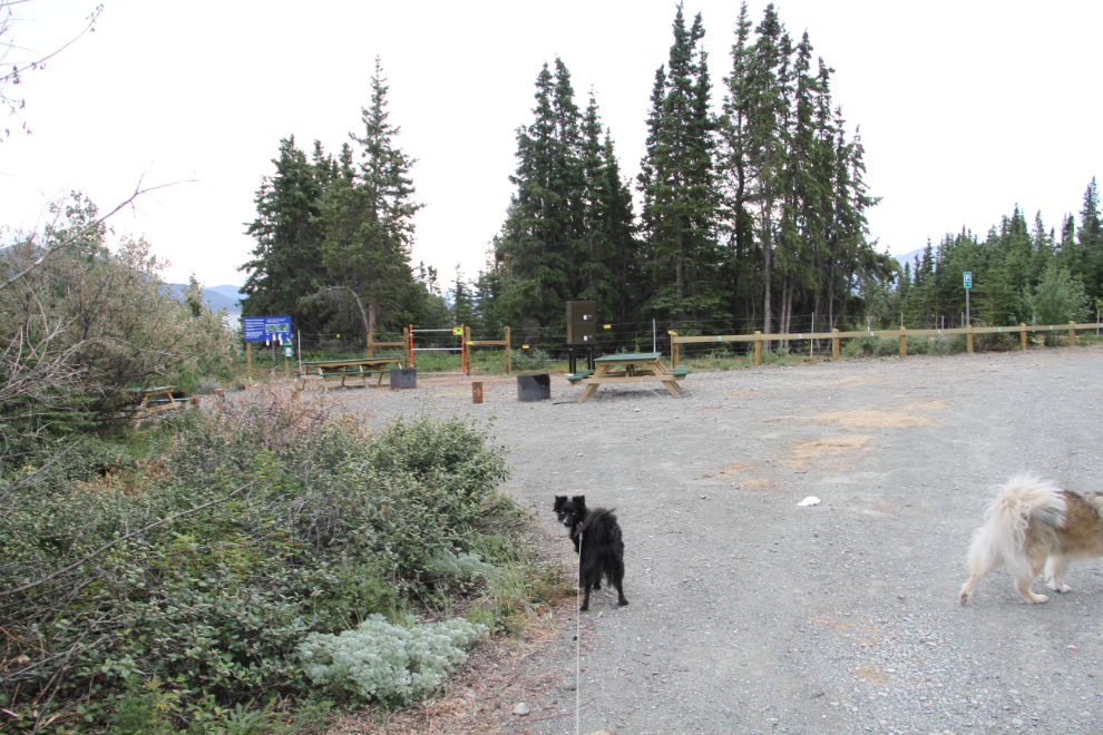 Electrified enclosure for tents at Congdon Creek Campground, Yukon