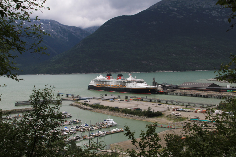 The Disney Wonder cruise ship in Skagway, Alaska