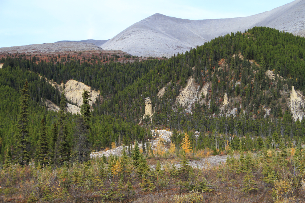 Hoodoo along the Alaska Highway, accessed by the Erosion Pillar Trail
