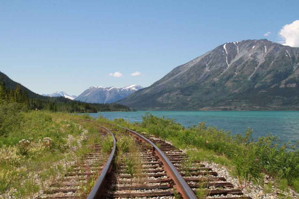 The WP&YR railway line just south of Carcross.