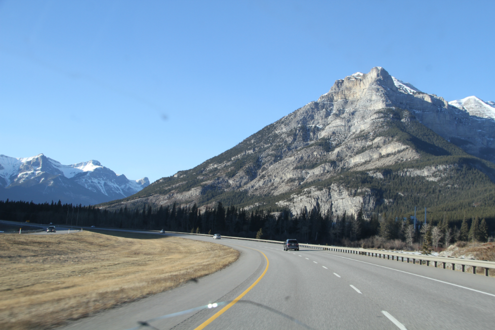On Highway 1 in the Canadian Rockies near Banff