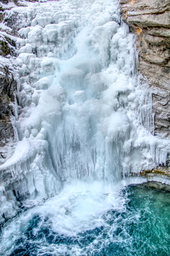 The Lower Falls at Johnston Canyon, Banff National Park, in December