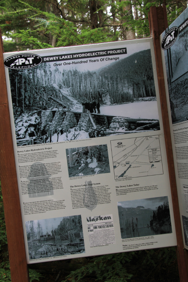 Dewey Lakes Hydroelectric Project sign, Skagway