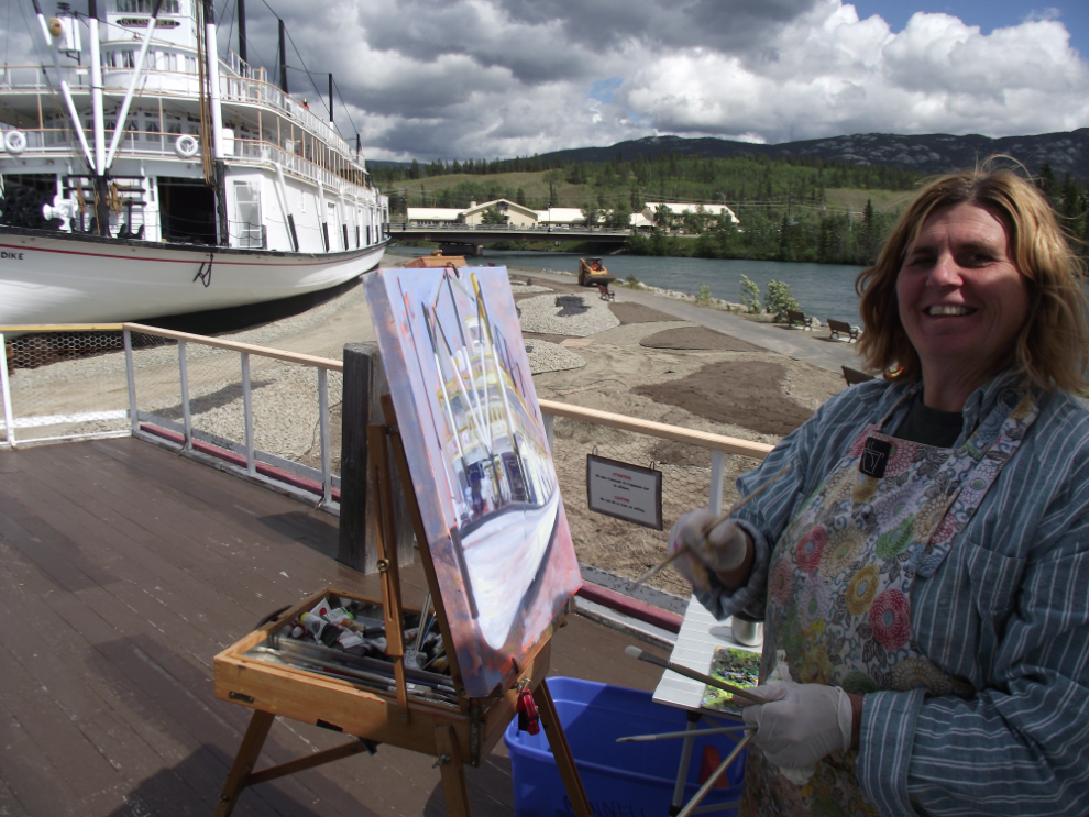 Daphne Mennell painting at the SS Klondike