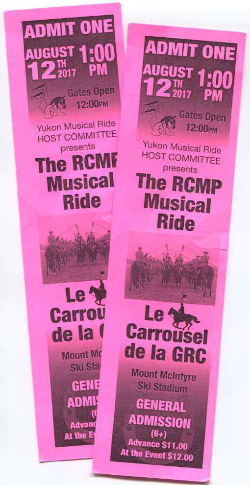 Tickets for the RCMP Musical Ride in Whitehorse, Yukon