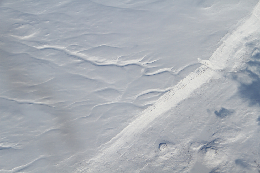 Aerial view of landform details along the Stikine Plateau, BC