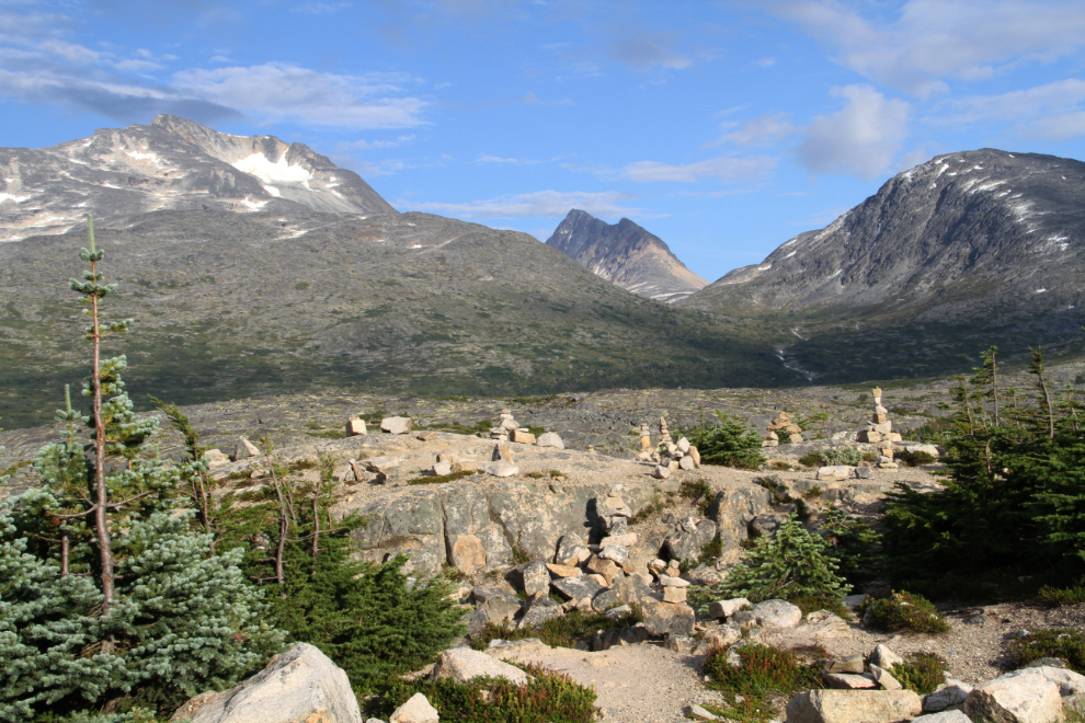 Cairns built at Summit Creek by tourists