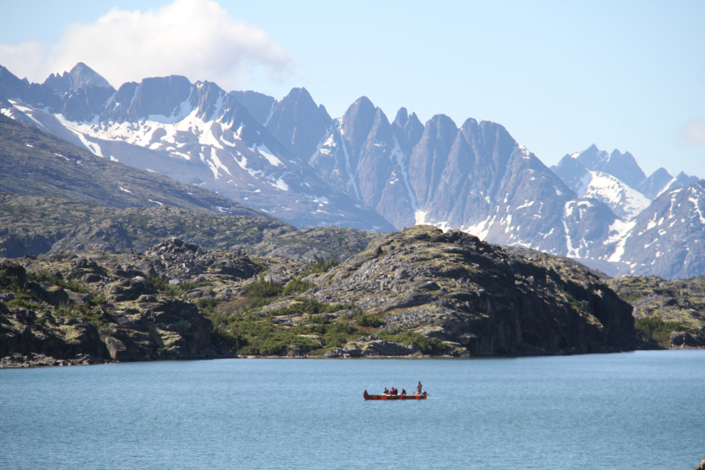 Voyager canoe on Summit Lake just north of Skagway, Alaska