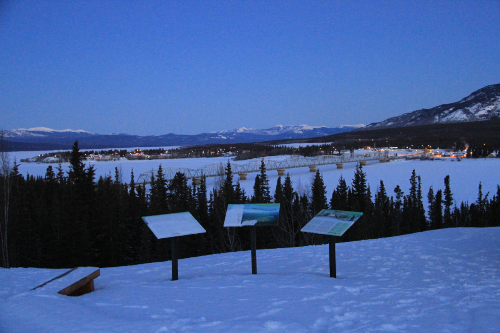 Teslin, Yukon, in a winter dawn