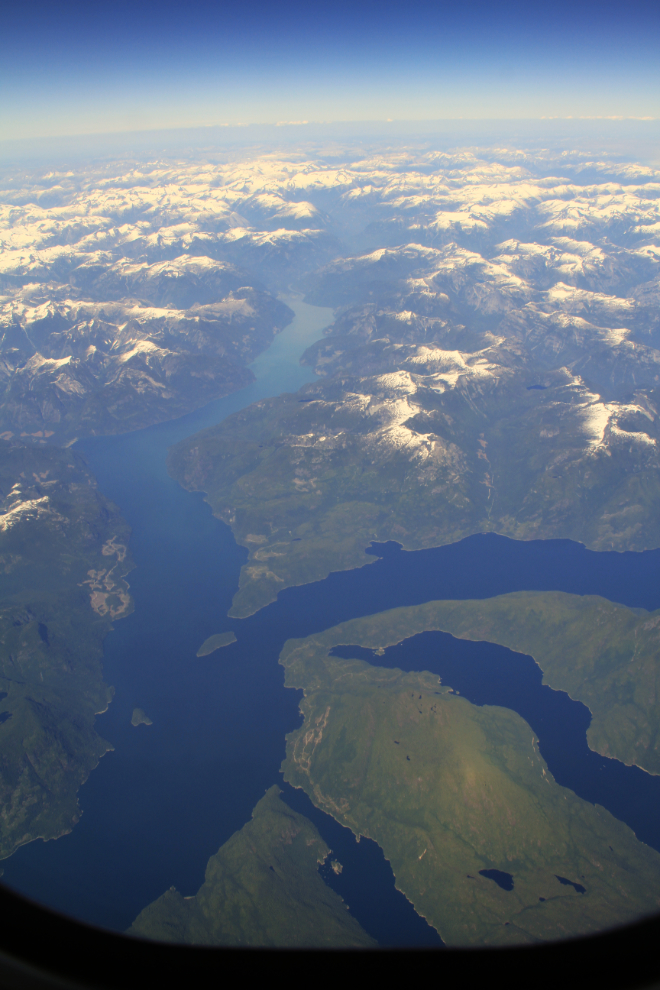 Aerial view of Toba Inlet, BC