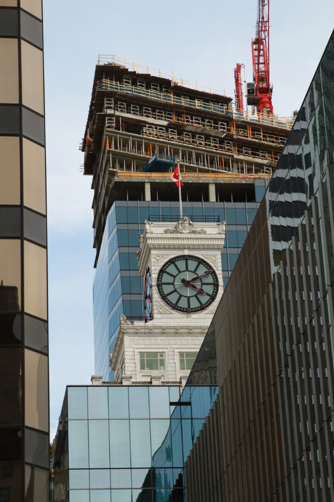 The 21-foot-diameter clock on the 1911-12 Vancouver Block