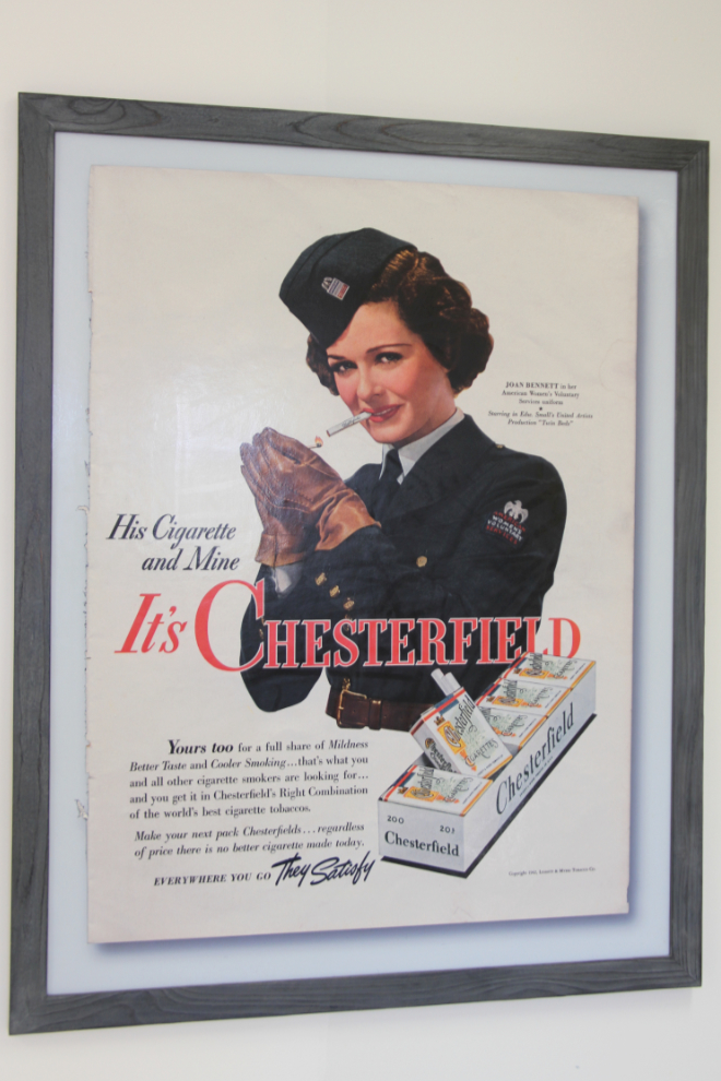 Chesterfield cigarette poster from 1942