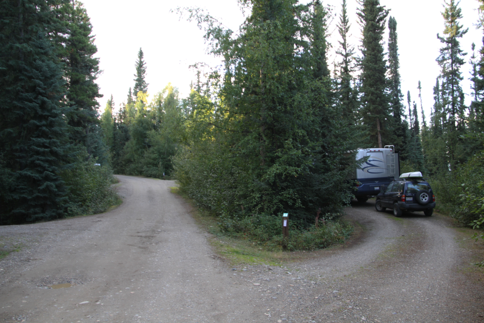 Site #44 at the Watson Lake Campground, Yukon