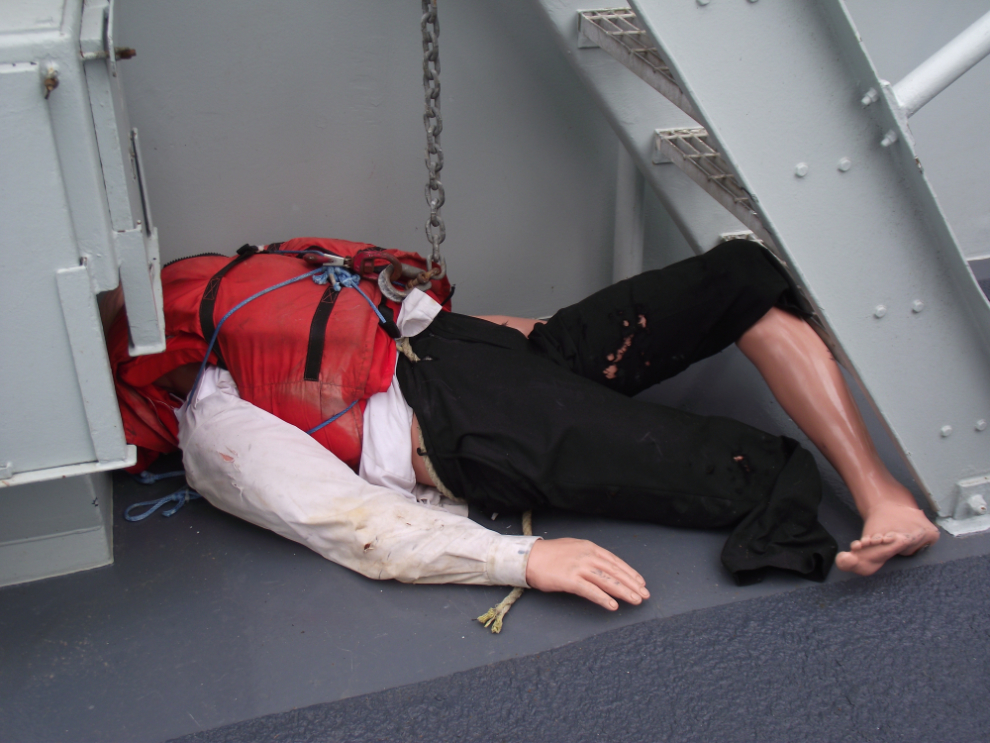A training dummy on HMCS Whitehorse