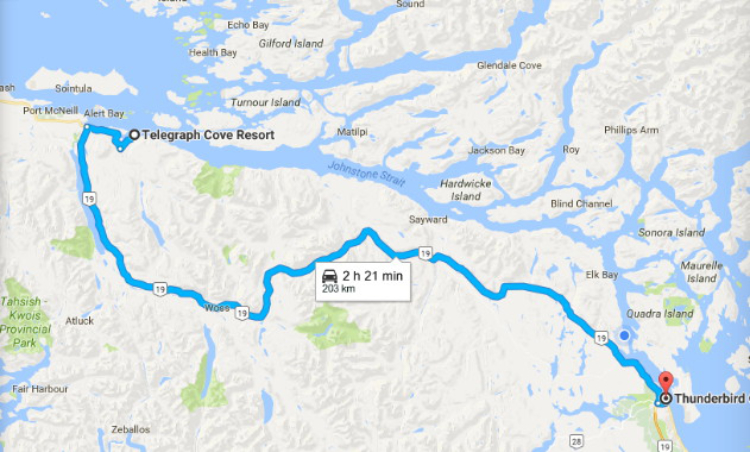Map - Campbell River to Telegraph Cove