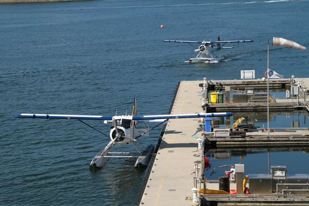 Harbour Air float plane docks at Vancouver, BC