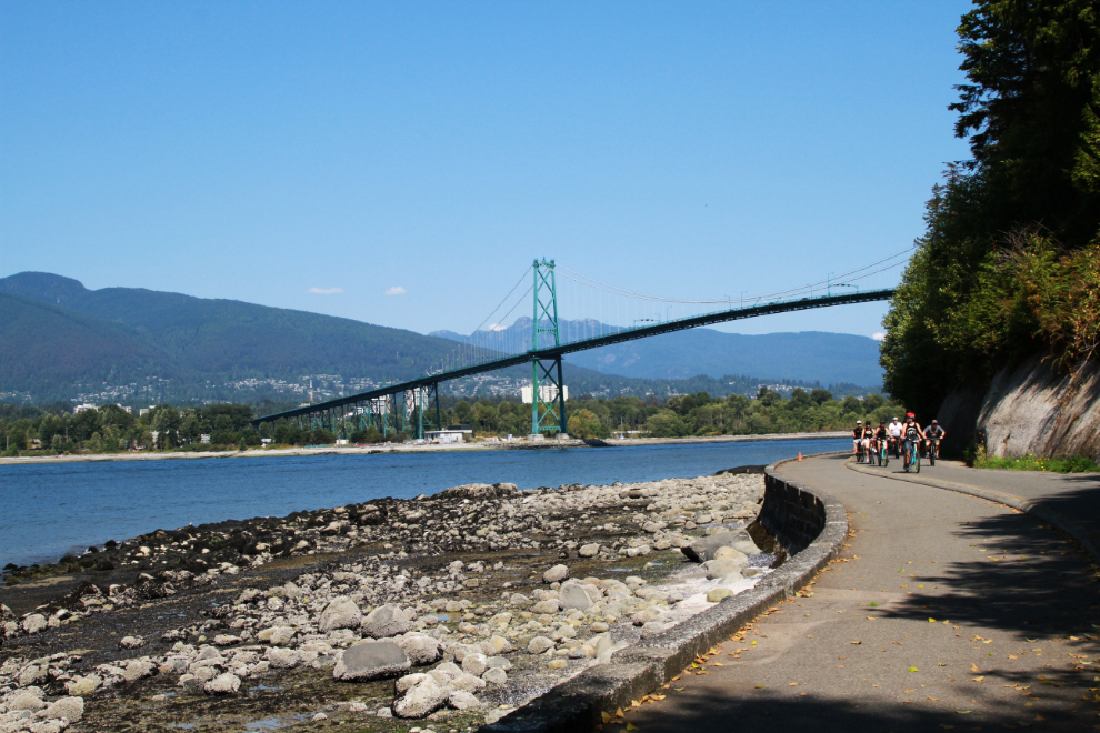 The Lions Gate Bridge from the Seawall walking path