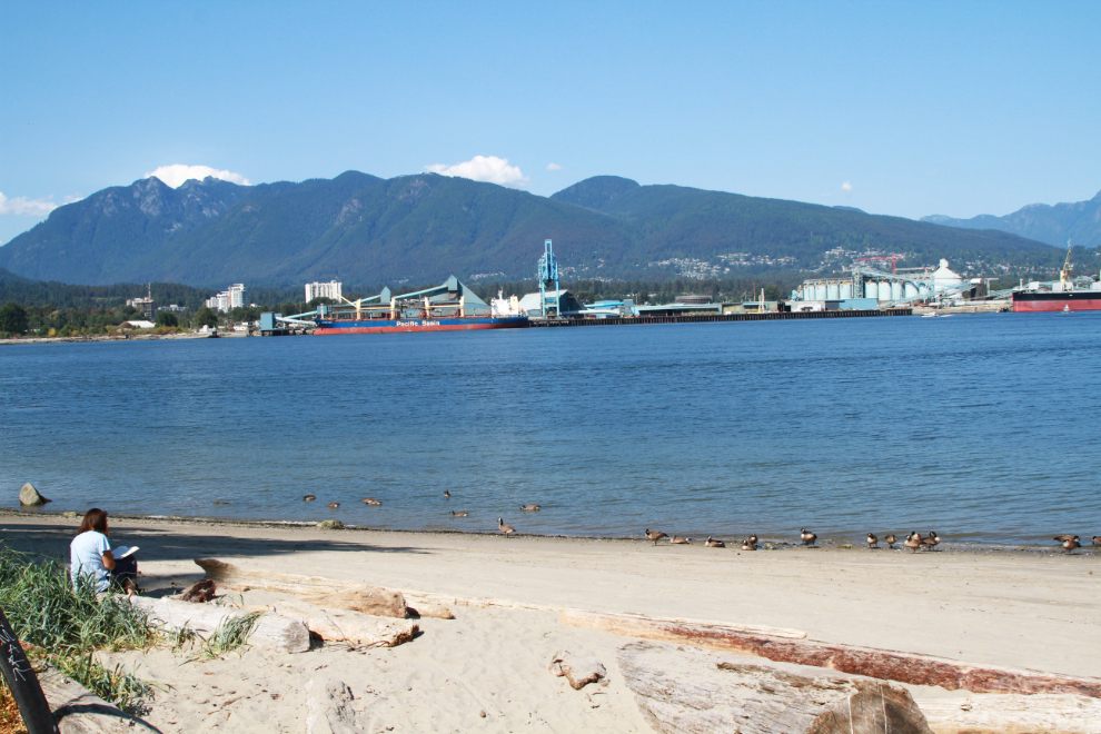 A quiet beach at Stanley Park in Vancouver, BC