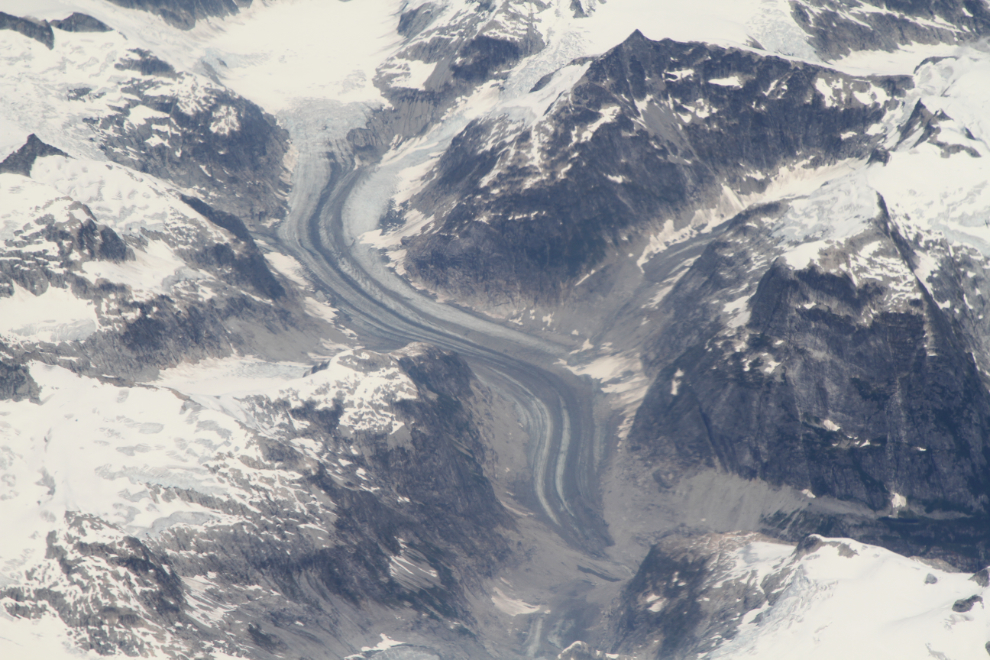 The Tavistock Glacier is east of the head of Bute Inlet.