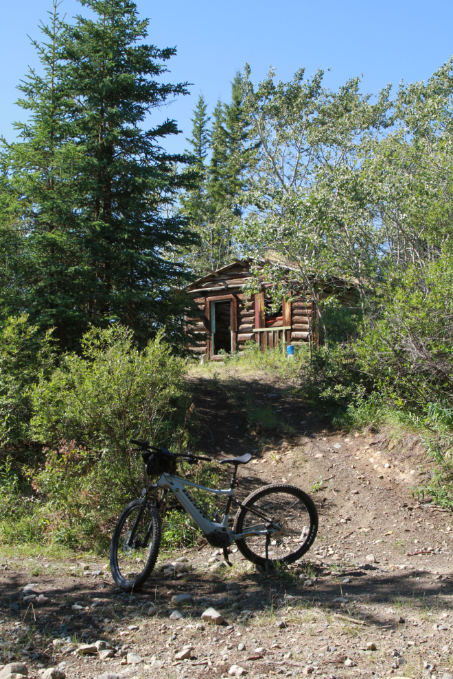 A historic woodcutter's cabin above the Trans Canada trail at Dugdale Creek, south of Whitehorse
