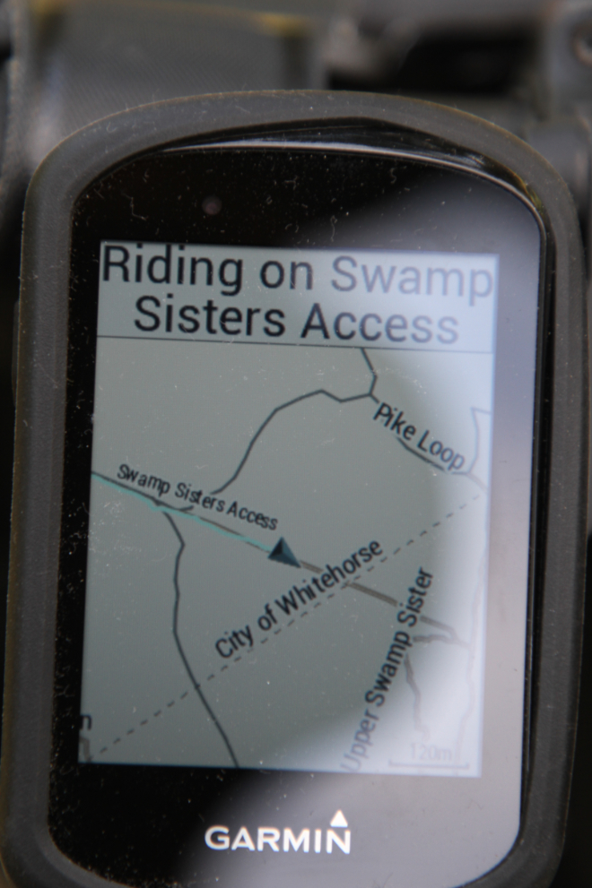 E-bike riding on a trail near Mary Lake, Whitehorse, Yukon