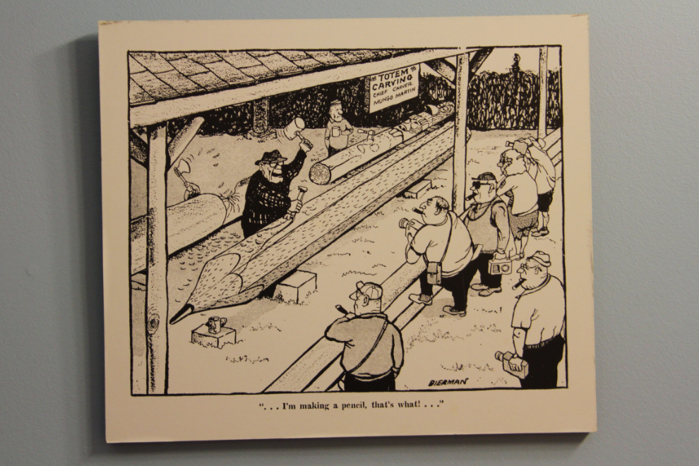 Len Norris cartoon at the U'mista Cultural Centre at Alert Bay, BC