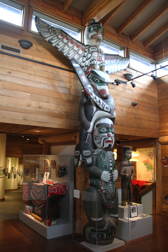 Charlie James totem pole at the U'mista Cultural Centre at Alert Bay, BC
